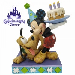 Statuette résine Mickey et Pluto "Pluto and Mickey Birthday" - Jim Shore - Enesco