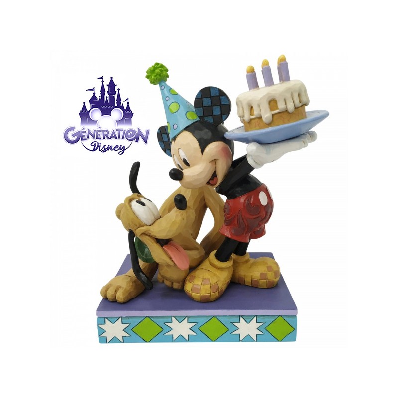 Statuette résine Mickey et Pluto "Pluto and Mickey Birthday" - Jim Shore - Enesco