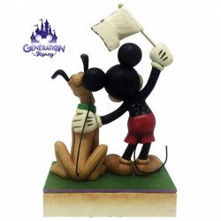 Statuette résine Mickey et Pluto patriote "A Banner Day" - Jim Shore - Enesco
