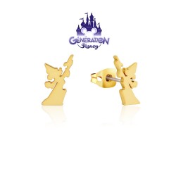 Boucles d'oreilles Fantasia Mickey sorcier silhouette - Plaqué or jaune 14kt