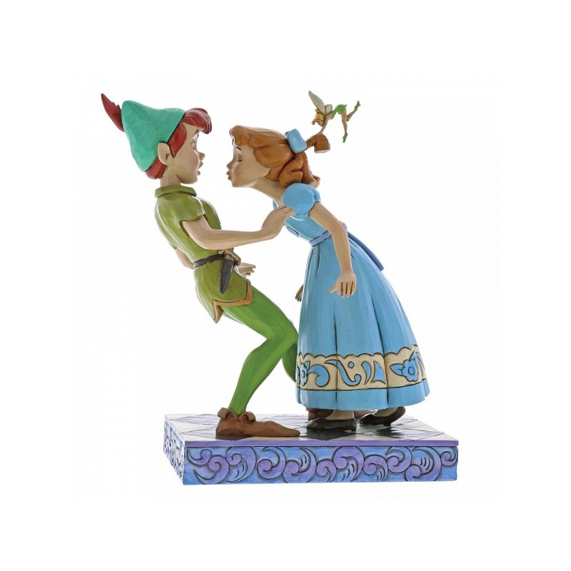 Statuette résine Wendy essayant d'embrasser Peter Pan (An unexpected kiss)