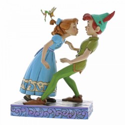 Statuette résine Wendy essayant d'embrasser Peter Pan (An unexpected kiss)